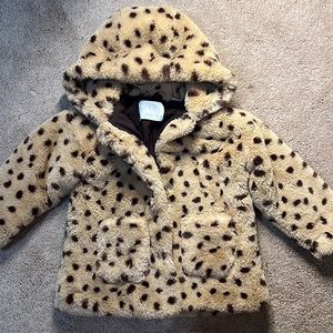 Zara Hooded Fur Jacket - Size 2/3